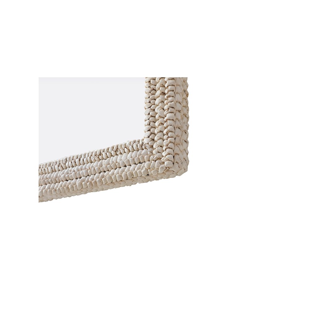 Rectangle Cornhusk Mirror 30x42 in Linen White