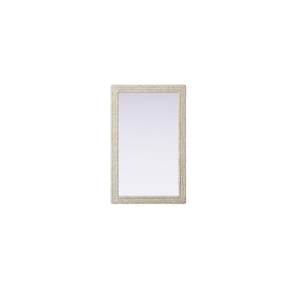 Rectangle Cornhusk Mirror 35x55 in Linen White