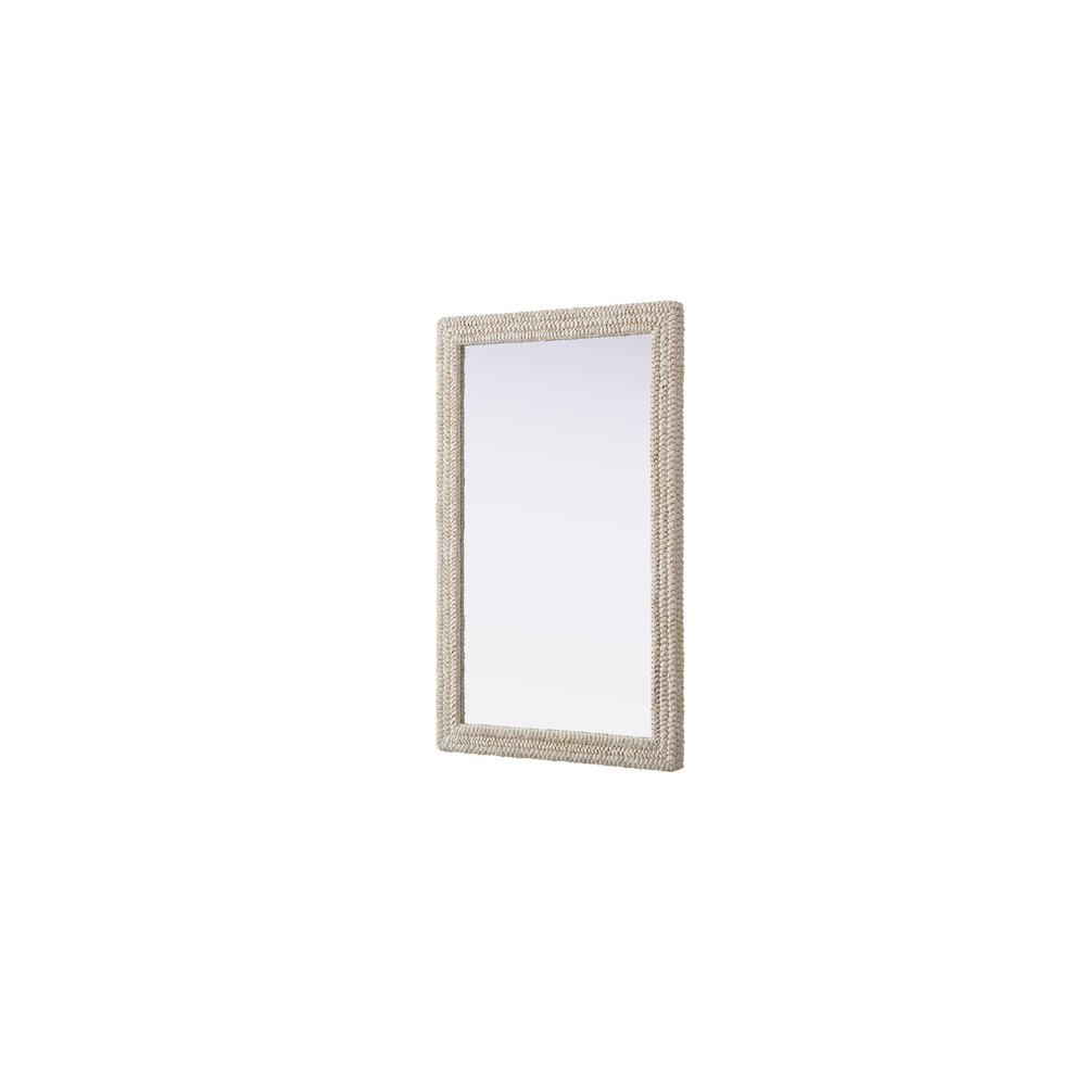 Rectangle Cornhusk Mirror 35x55 in Linen White