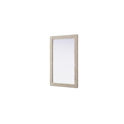 Rectangle Cornhusk Mirror 35x55 in Linen White