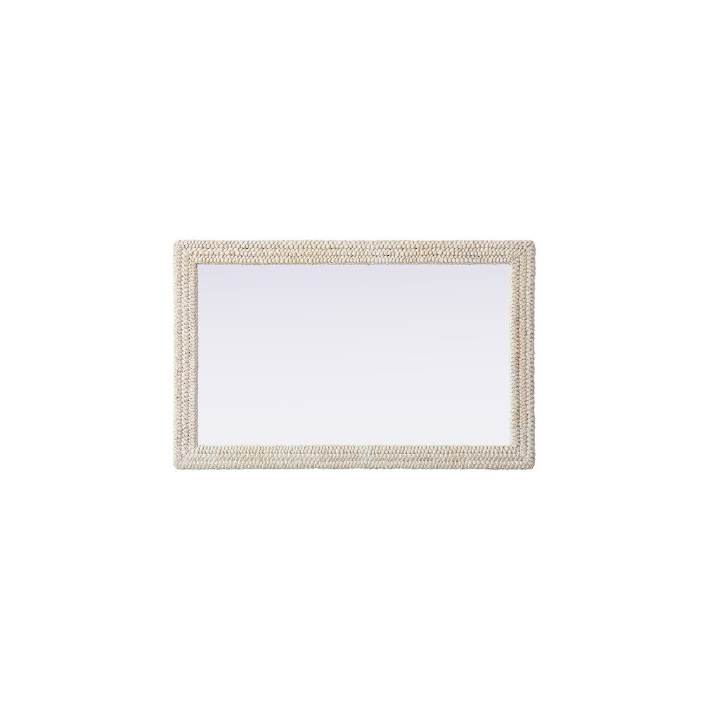 Rectangle Cornhusk Mirror 35x55 in Linen White