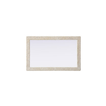 Rectangle Cornhusk Mirror 35x55 in Linen White