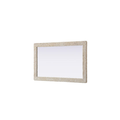 Rectangle Cornhusk Mirror 35x55 in Linen White