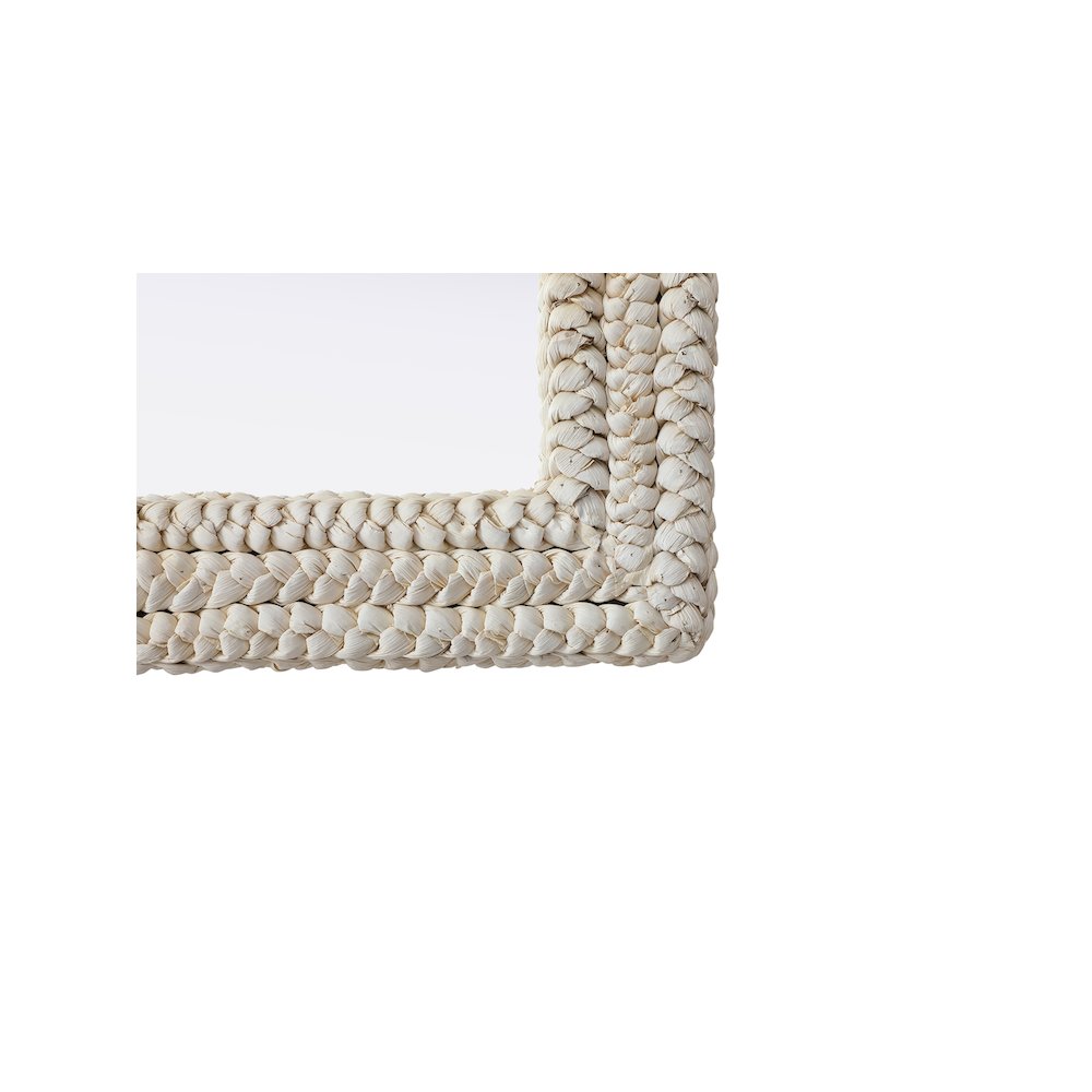 Rectangle Cornhusk Mirror 35x55 in Linen White