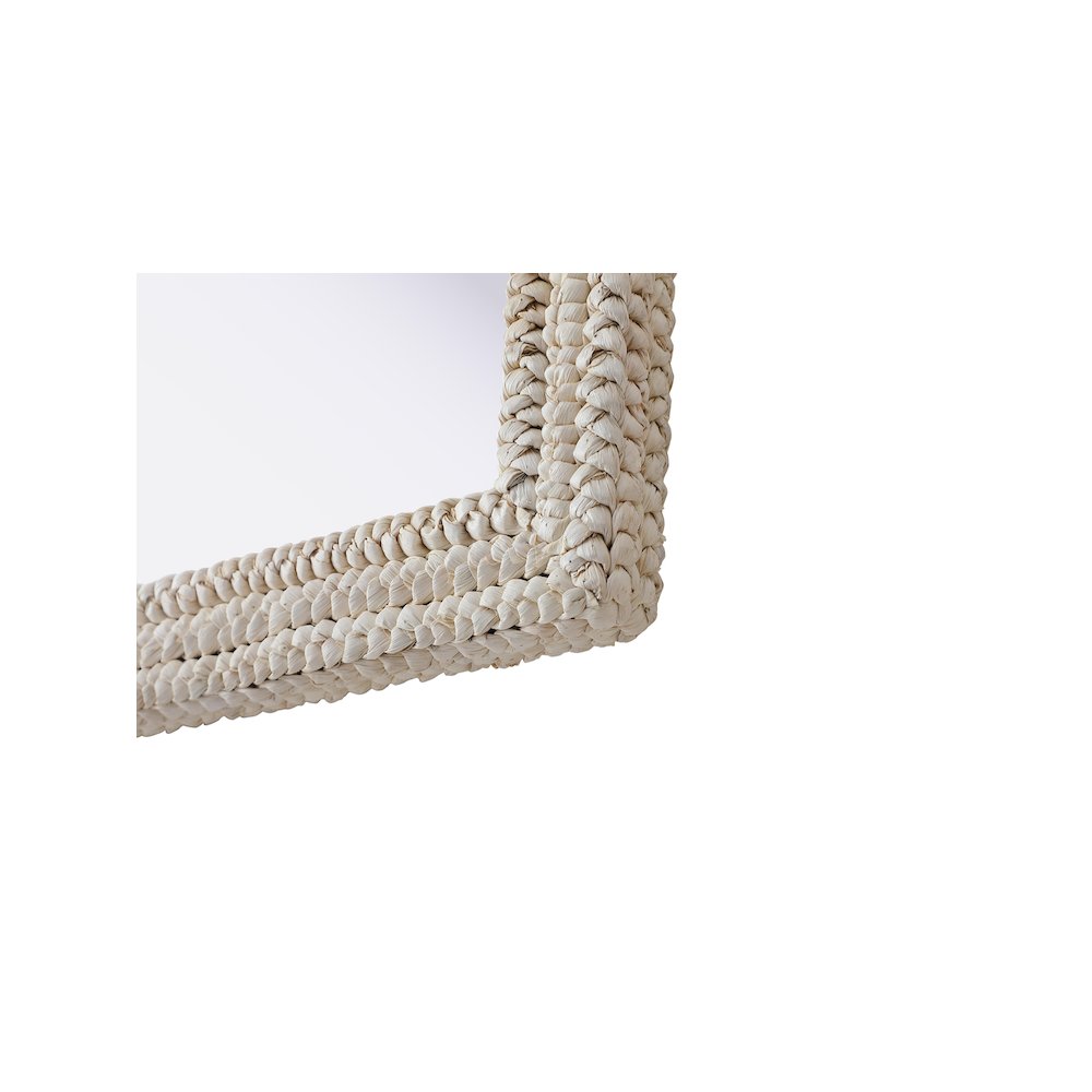 Rectangle Cornhusk Mirror 35x55 in Linen White