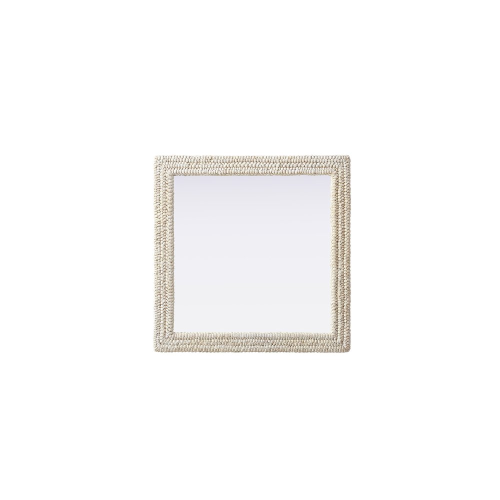 Rectangle Cornhusk Mirror 36x36 in Linen White