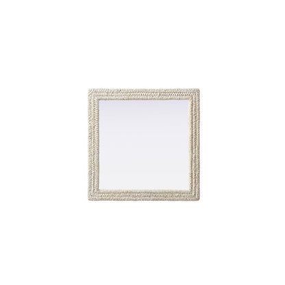 Rectangle Cornhusk Mirror 36x36 in Linen White