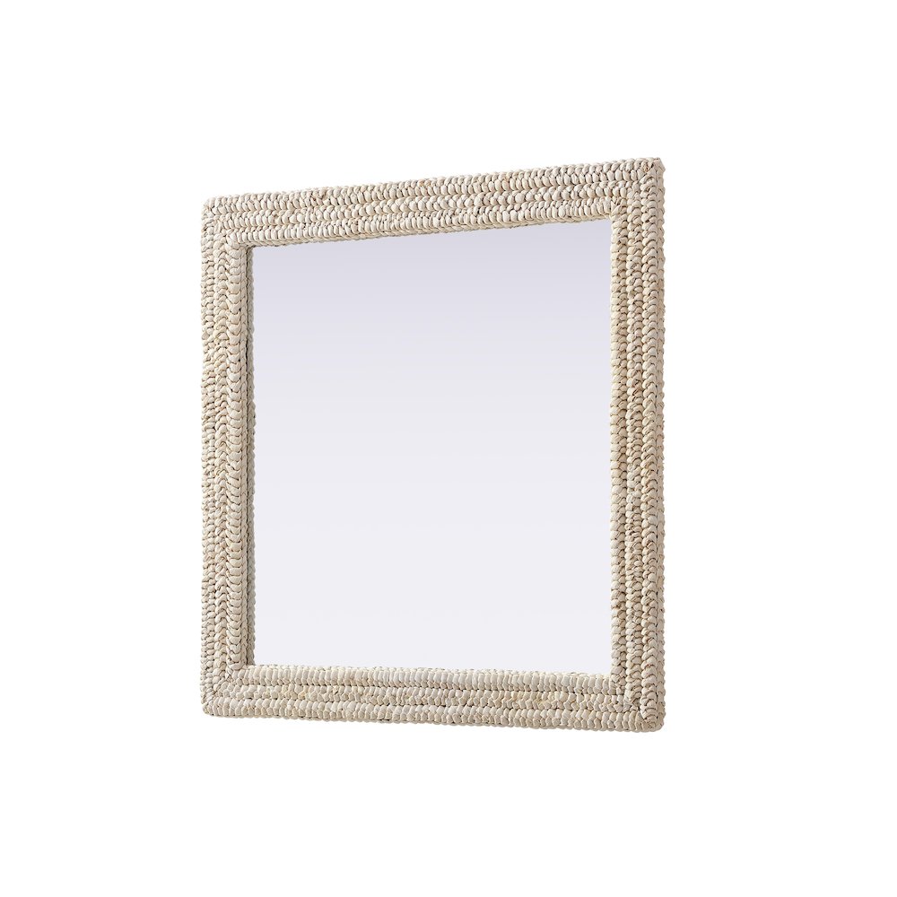 Rectangle Cornhusk Mirror 36x36 in Linen White