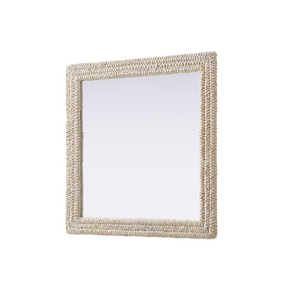 Rectangle Cornhusk Mirror 36x36 in Linen White