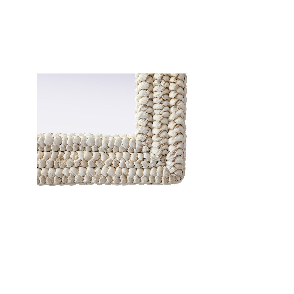 Rectangle Cornhusk Mirror 36x36 in Linen White