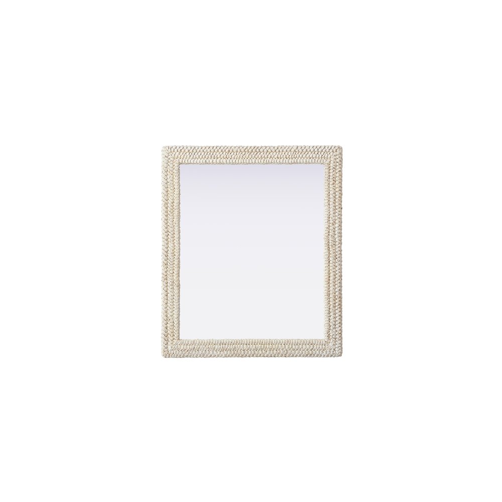 Rectangle Cornhusk Mirror 36x42 in Linen White