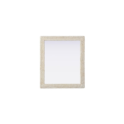 Rectangle Cornhusk Mirror 36x42 in Linen White