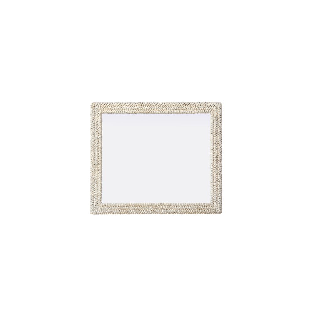 Rectangle Cornhusk Mirror 36x42 in Linen White