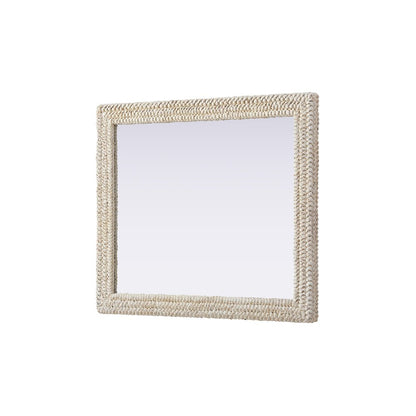 Rectangle Cornhusk Mirror 36x42 in Linen White