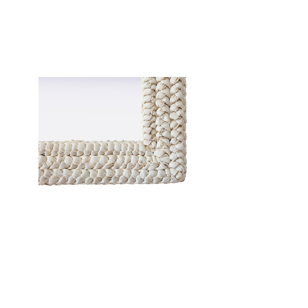 Rectangle Cornhusk Mirror 36x42 in Linen White