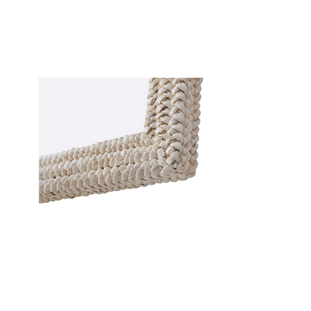 Rectangle Cornhusk Mirror 36x42 in Linen White