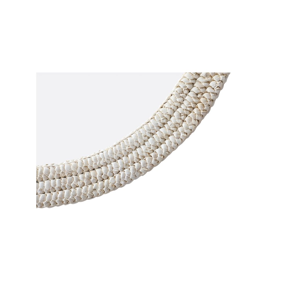 Round Cornhusk Mirror 36x36 in Linen White
