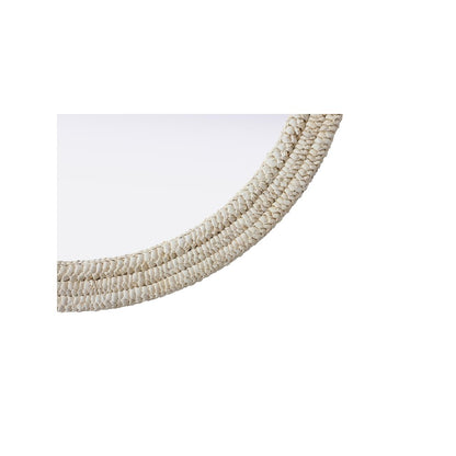 Round Cornhusk Mirror 42x42 in Linen White