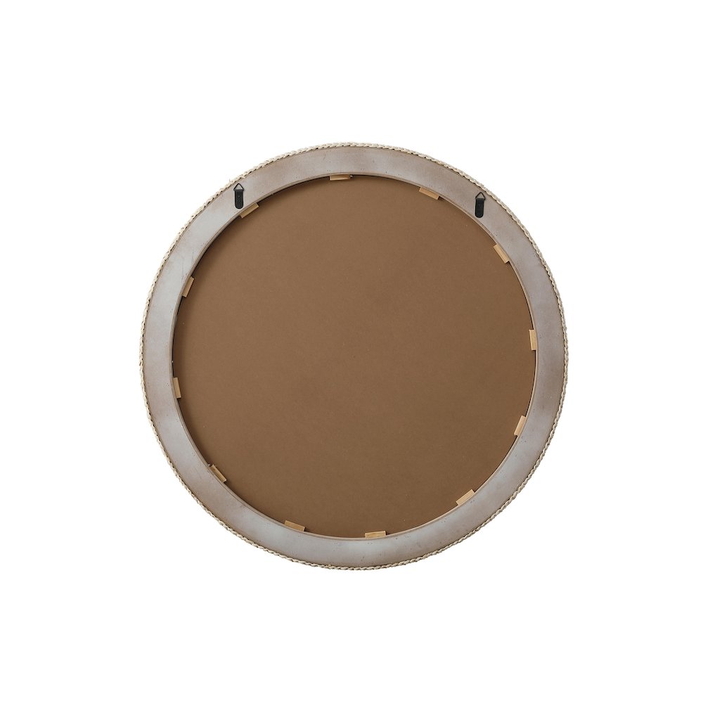 Round Cornhusk Mirror 42x42 in Linen White