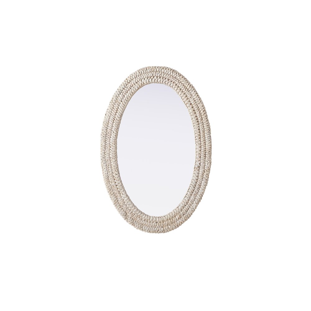 Oval Cornhusk Mirror 24x36 in Linen White