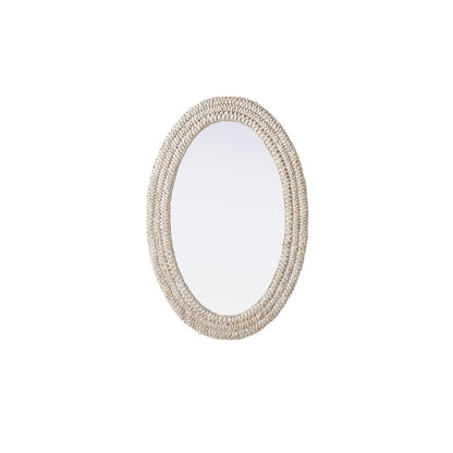Oval Cornhusk Mirror 24x36 in Linen White