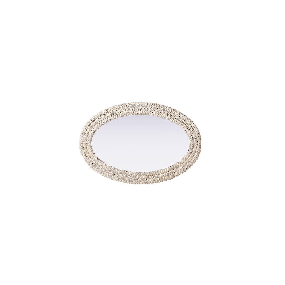 Oval Cornhusk Mirror 24x36 in Linen White