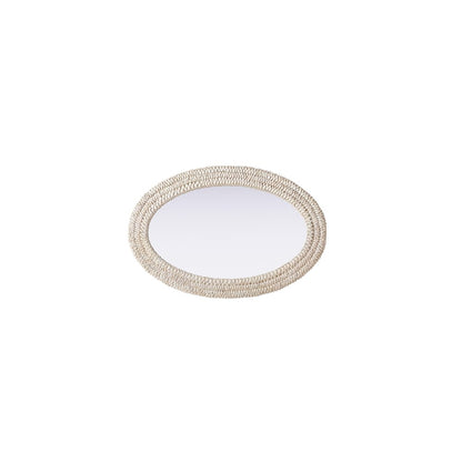 Oval Cornhusk Mirror 24x36 in Linen White