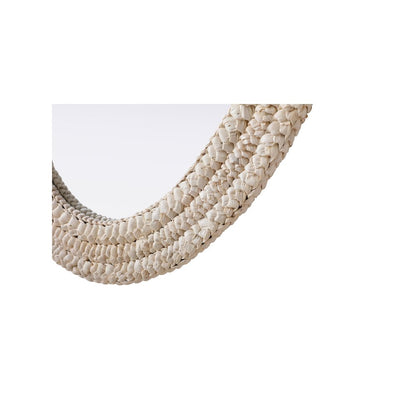 Oval Cornhusk Mirror 24x36 in Linen White