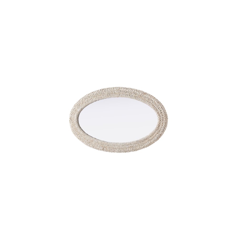 Oval Cornhusk Mirror 24x42 in Linen White