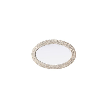 Oval Cornhusk Mirror 24x42 in Linen White