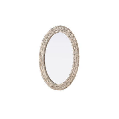 Oval Cornhusk Mirror 27x36 in Linen White