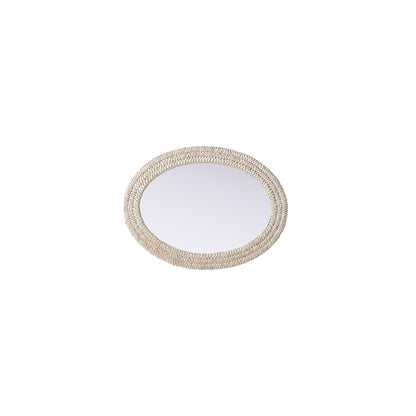 Oval Cornhusk Mirror 27x36 in Linen White