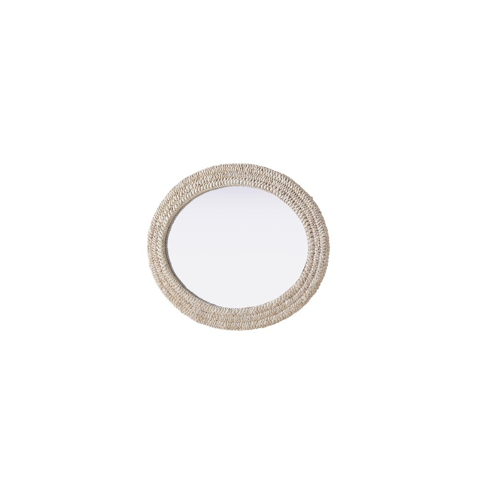 Oval Cornhusk Mirror 27x36 in Linen White