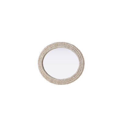 Oval Cornhusk Mirror 27x36 in Linen White