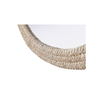 Oval Cornhusk Mirror 27x36 in Linen White
