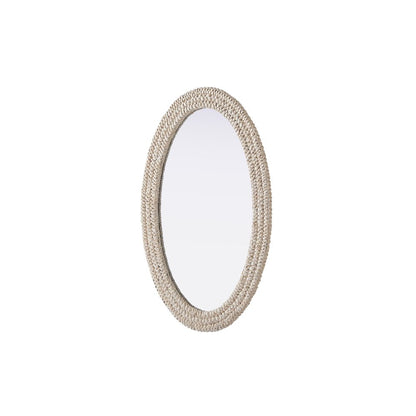 Oval Cornhusk Mirror 27x42 in Linen White