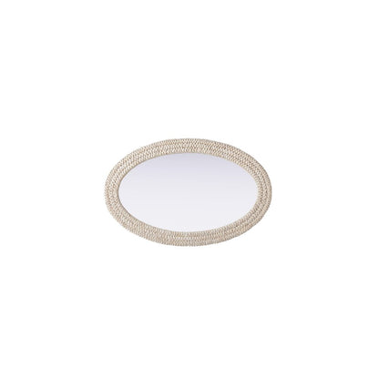 Oval Cornhusk Mirror 27x42 in Linen White