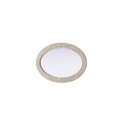 Oval Cornhusk Mirror 27x42 in Linen White