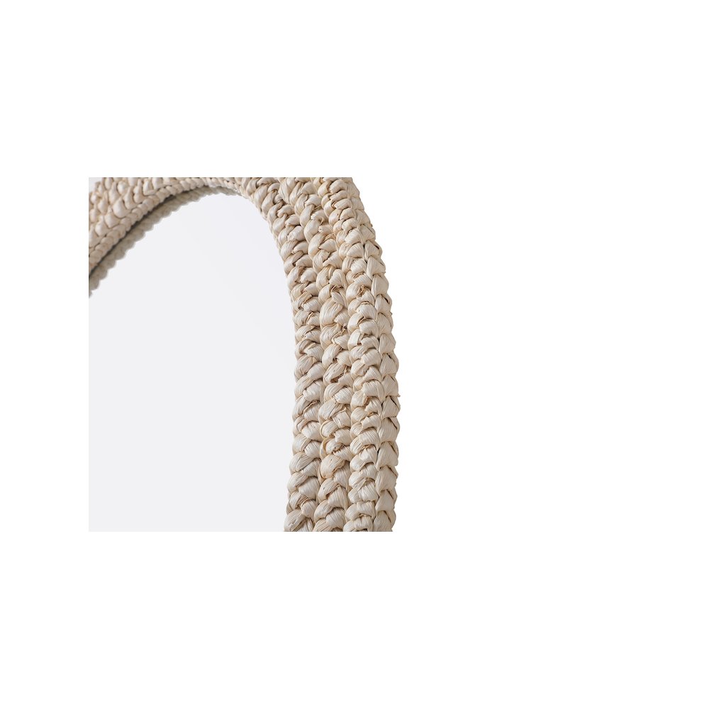 Oval Cornhusk Mirror 27x42 in Linen White