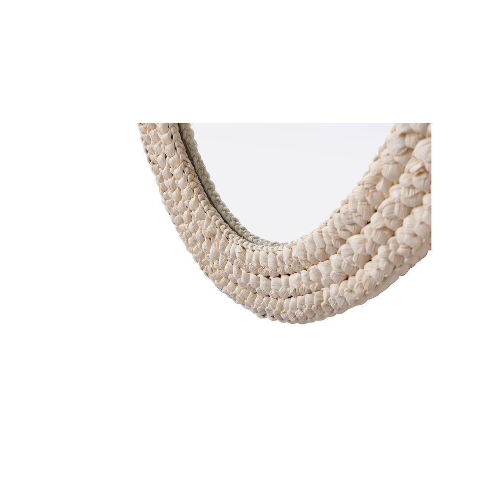Oval Cornhusk Mirror 27x42 in Linen White
