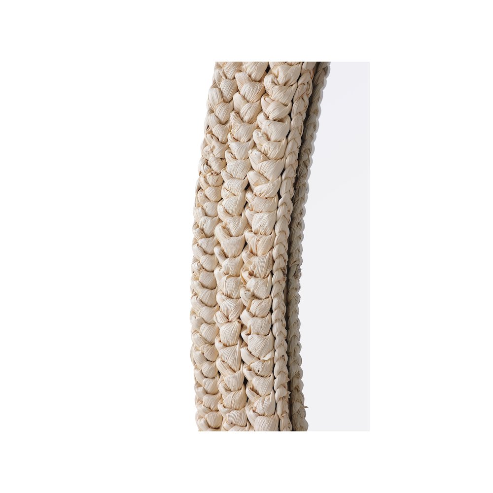 Oval Cornhusk Mirror 27x42 in Linen White