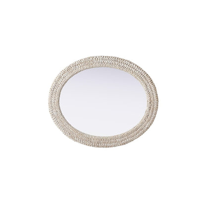 Oval Cornhusk Mirror 30x36 in Linen White