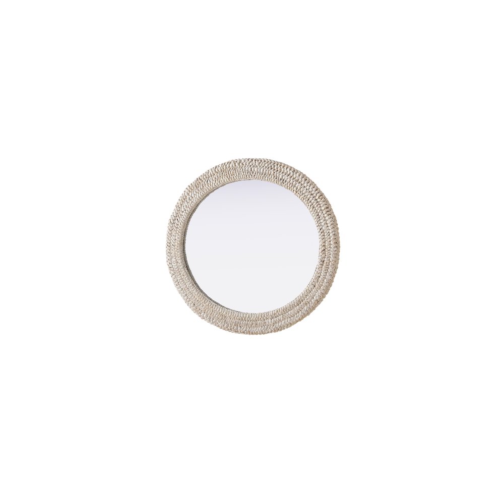 Oval Cornhusk Mirror 30x36 in Linen White