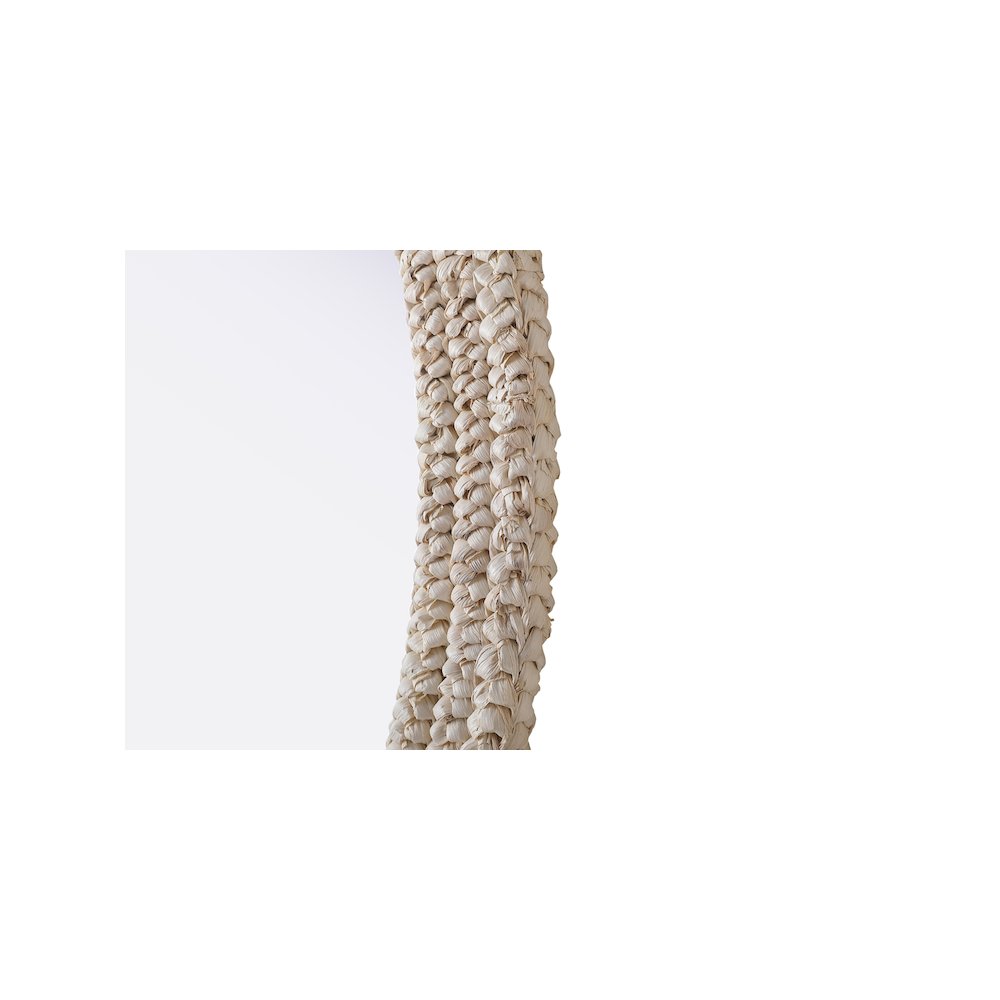 Oval Cornhusk Mirror 30x36 in Linen White