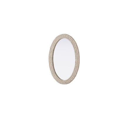 Oval Cornhusk Mirror 30x42 in Linen White