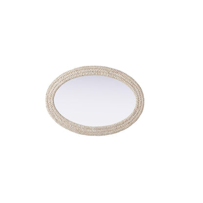 Oval Cornhusk Mirror 30x42 in Linen White