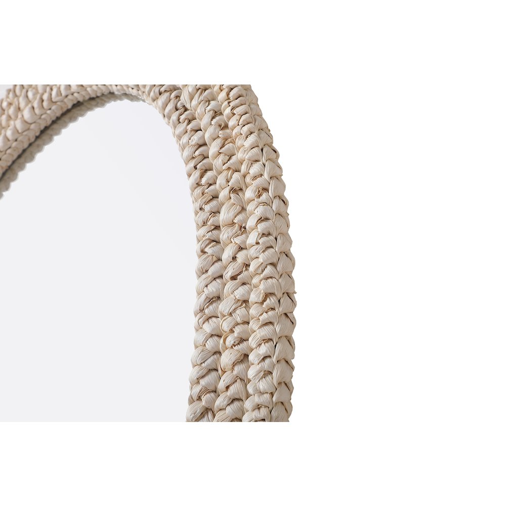 Oval Cornhusk Mirror 30x42 in Linen White
