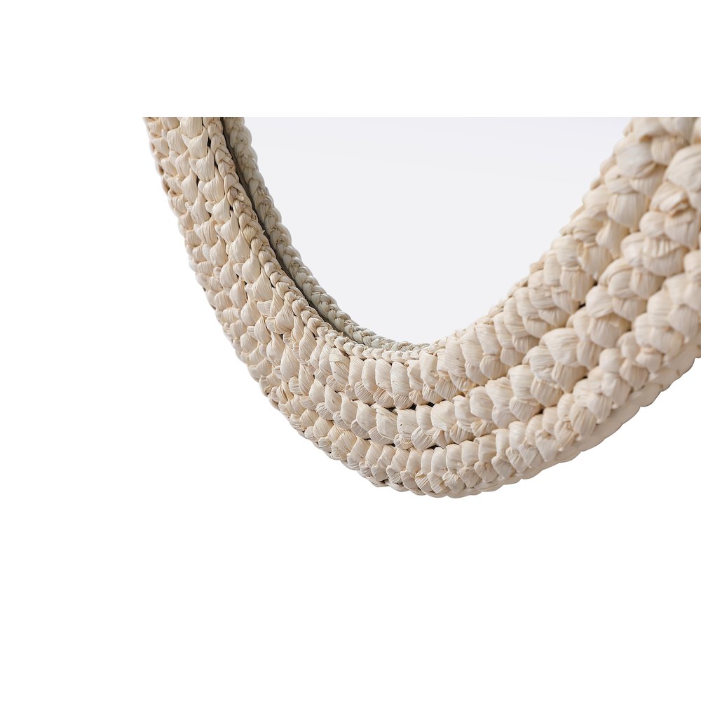 Oval Cornhusk Mirror 30x42 in Linen White