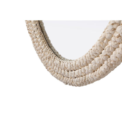 Oval Cornhusk Mirror 30x42 in Linen White