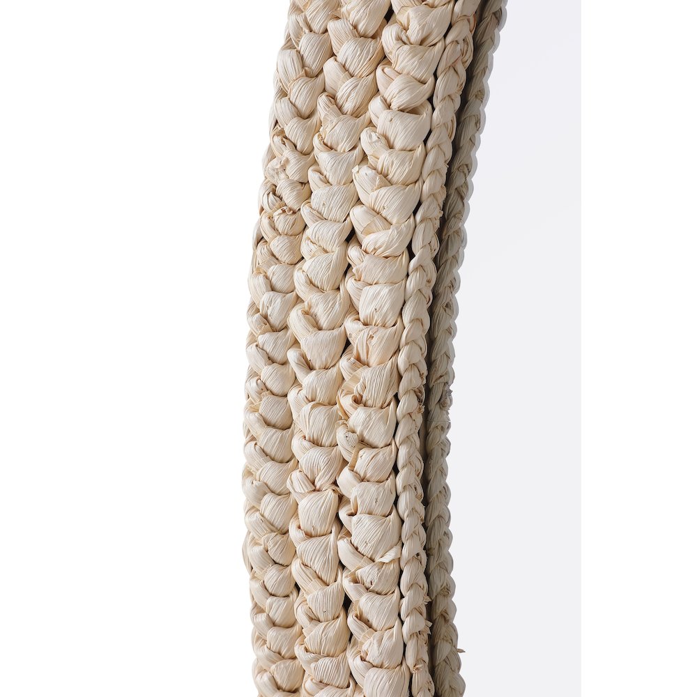 Oval Cornhusk Mirror 30x42 in Linen White